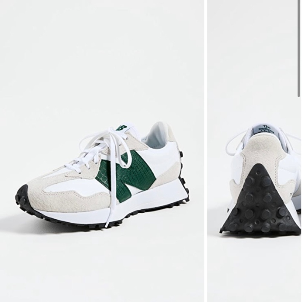 New Balance 327 sneakers color white green